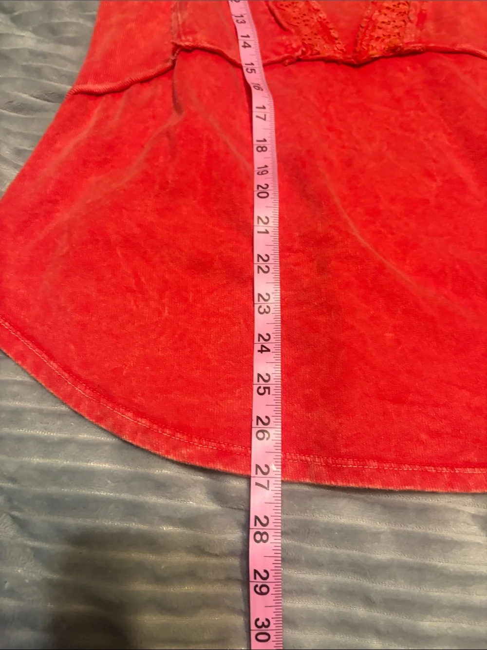 Red Lace-Trim V-Neck Tank Top